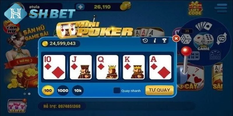 Những khuyến mãi và tiền thưởng tại Mini Poker SHBET